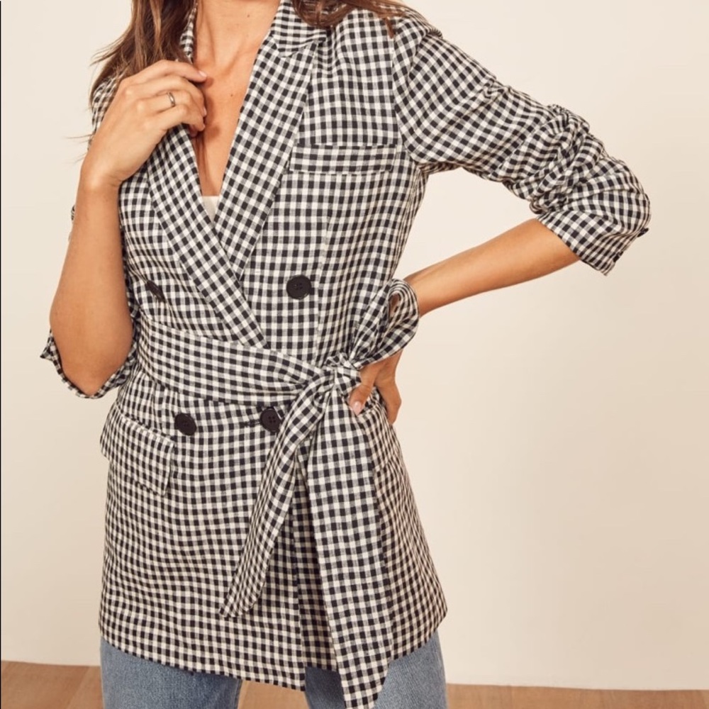 Reformation Rae Blazer in gingham
